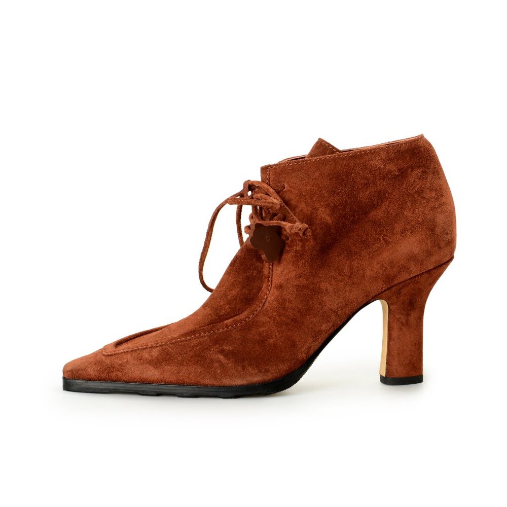 Burberry Women's Storm Bootie Leather Heeled Booties Boots Shoes US 7.5 EUR 37.5 - Picture 2 of 8